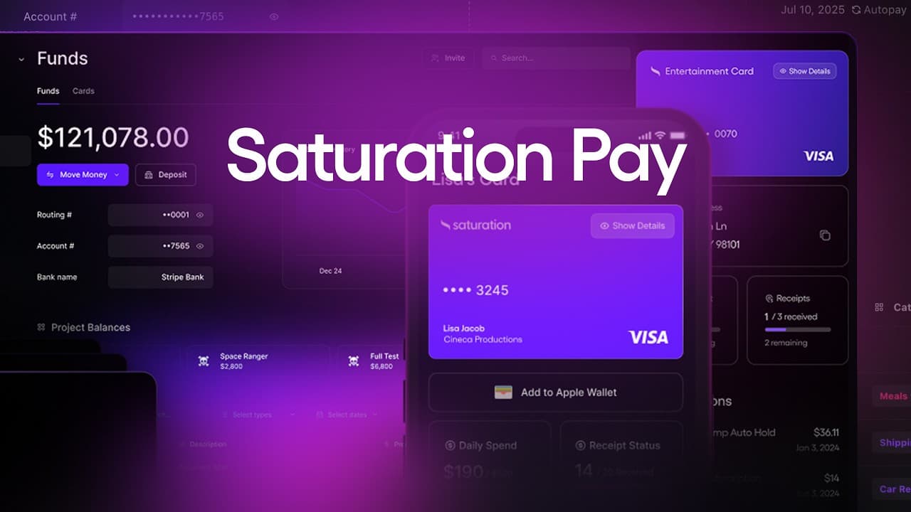 Inside Saturation Pay: Manage Cards, Spend, and Actuals