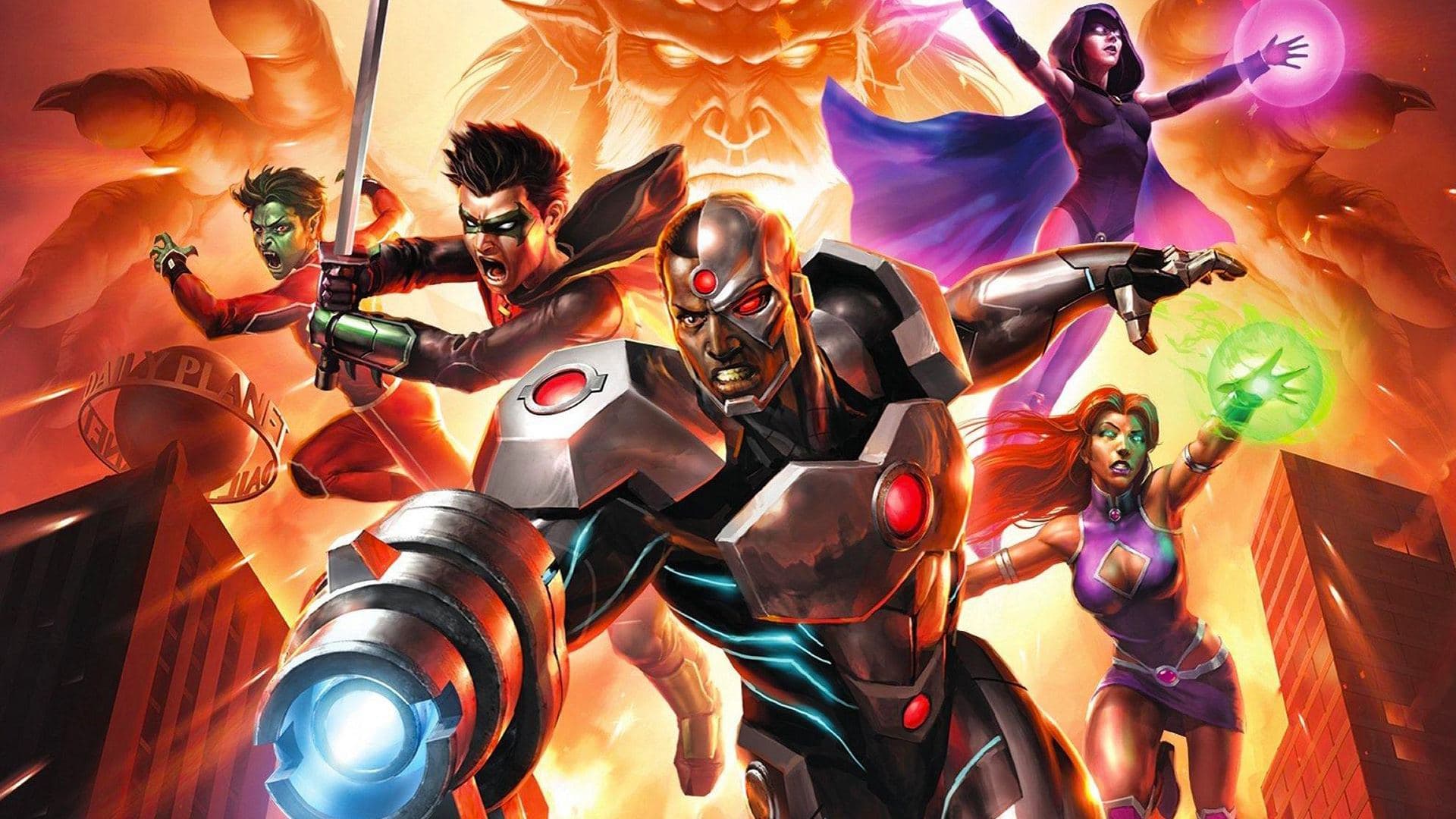 Justice League vs. Teen Titans key art