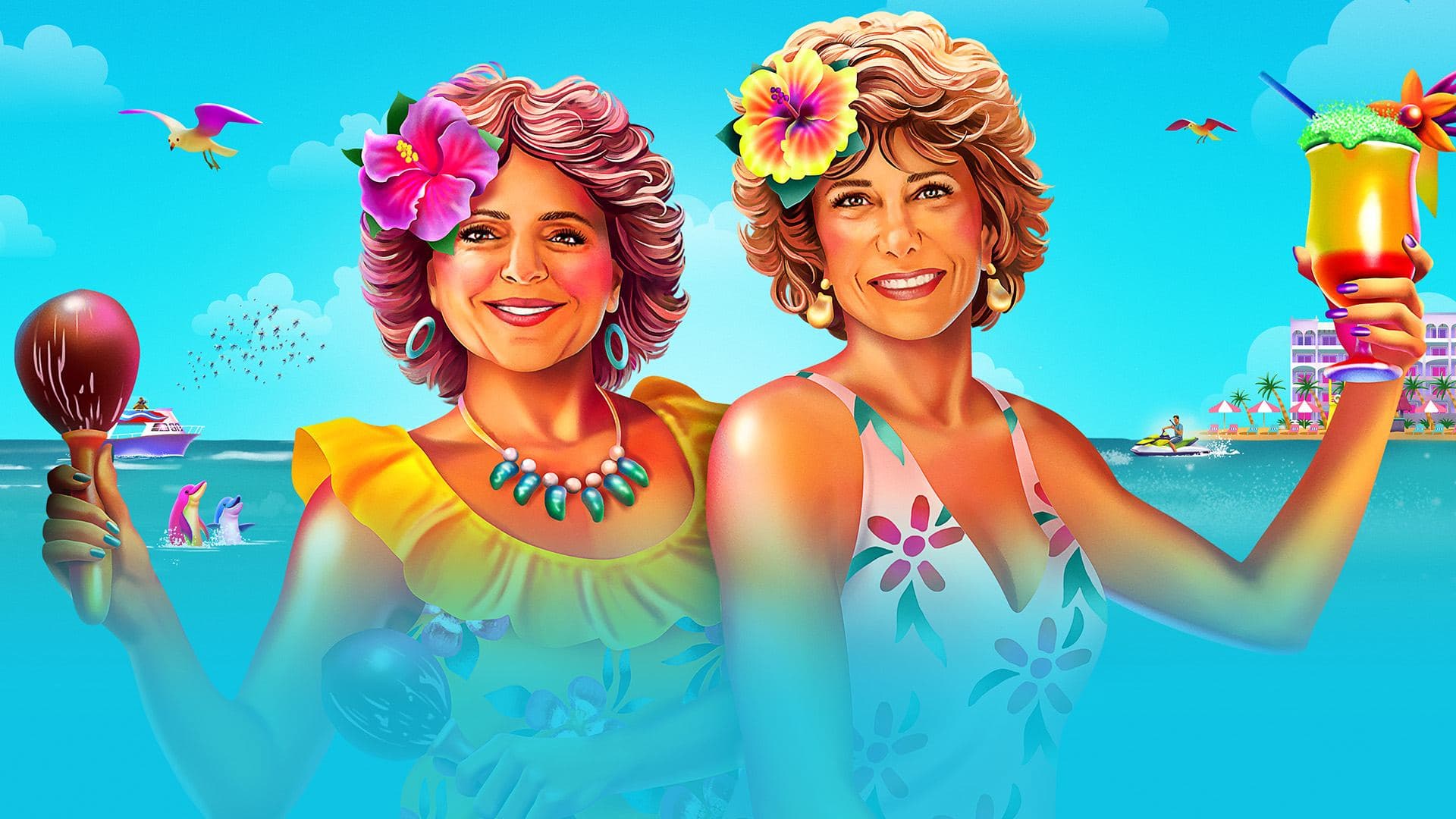 Barb & Star Go to Vista Del Mar key art background