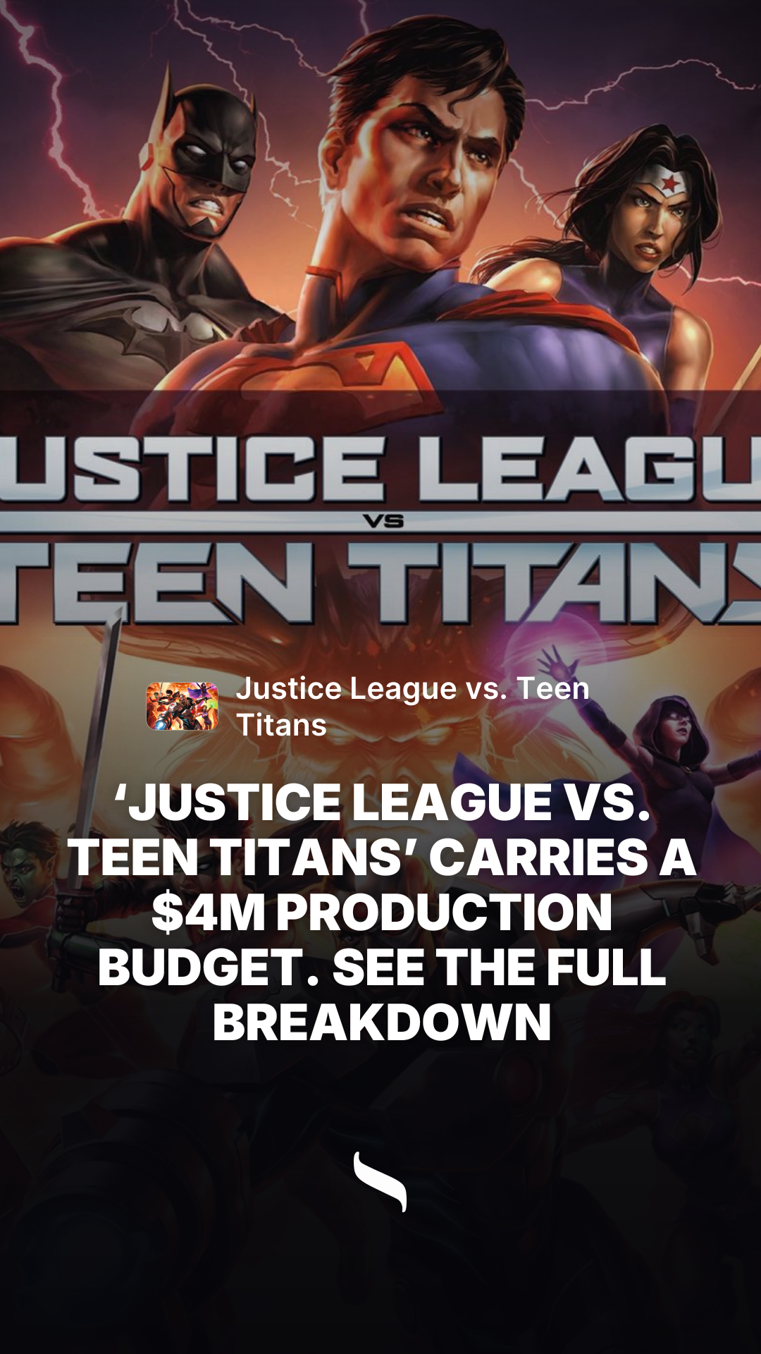 Justice League vs. Teen Titans share card