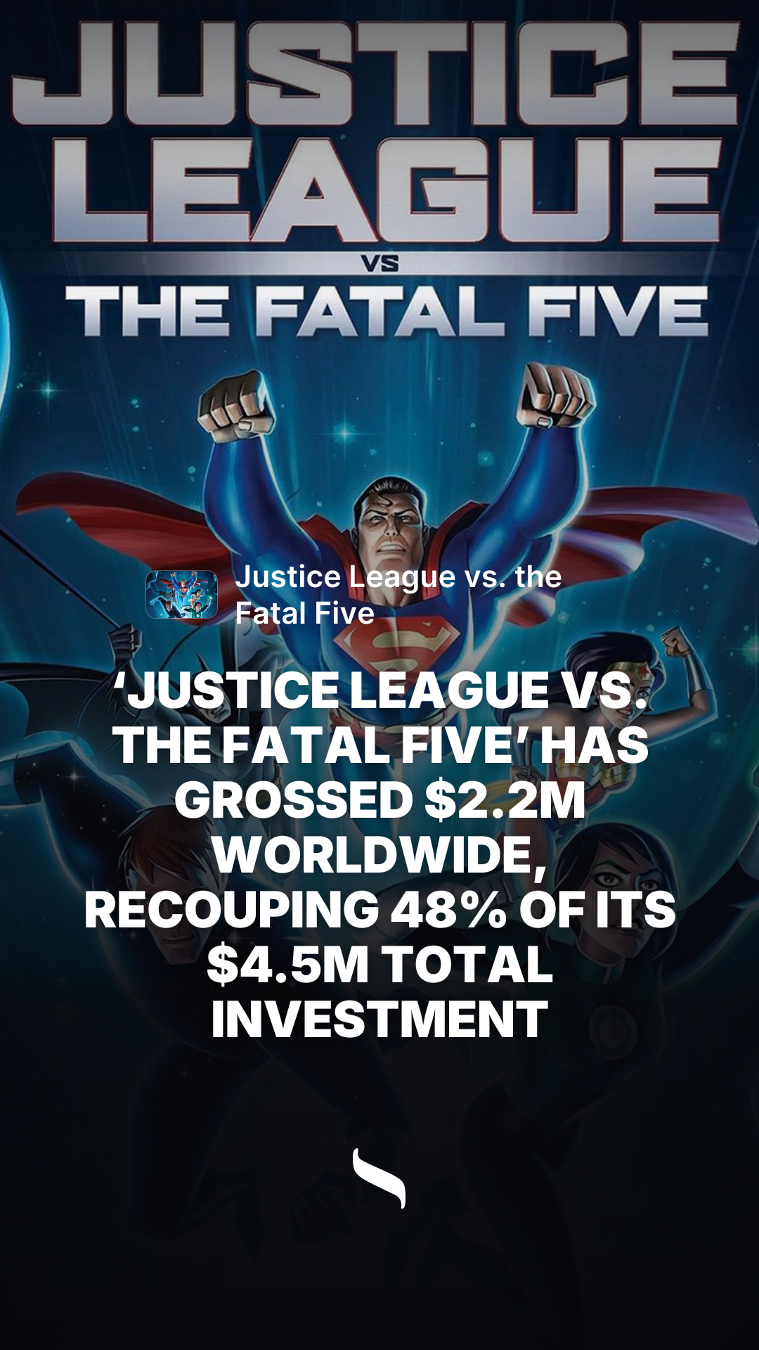 Justice League vs. the Fatal Five share card