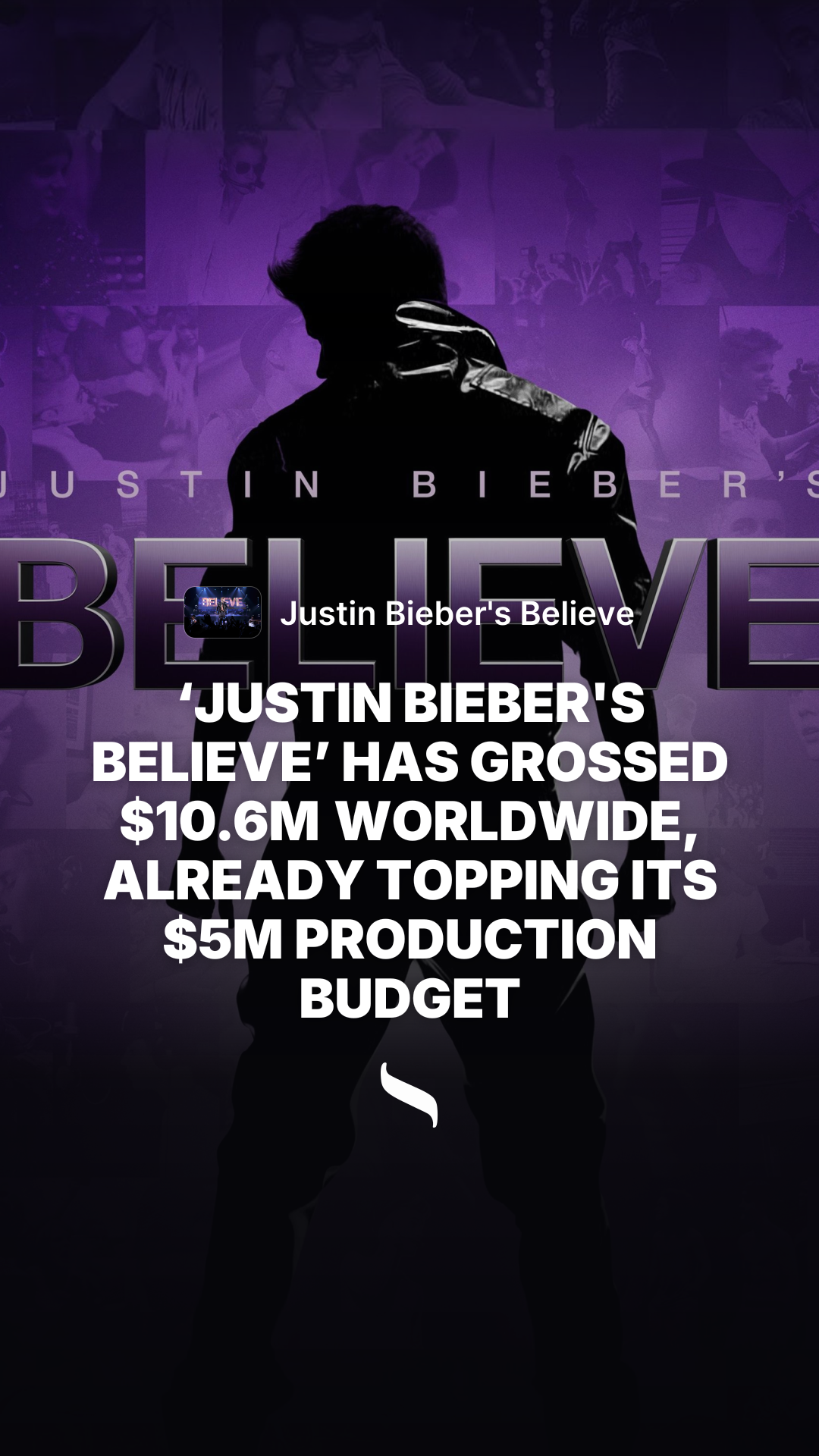Justin Bieber's Believe share card