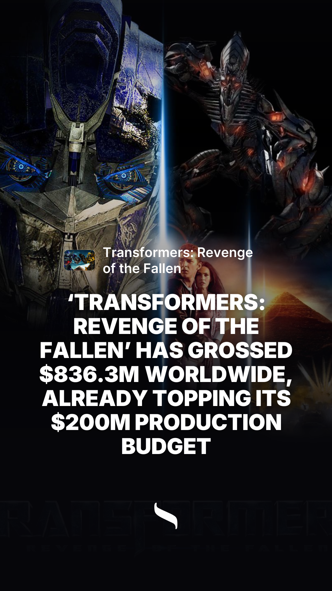 Transformers: Revenge of the Fallen share card