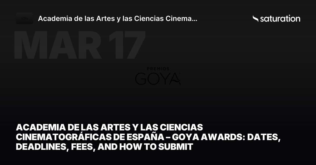 Academia de las Artes y las Ciencias Cinematográficas de España – Goya Awards share card