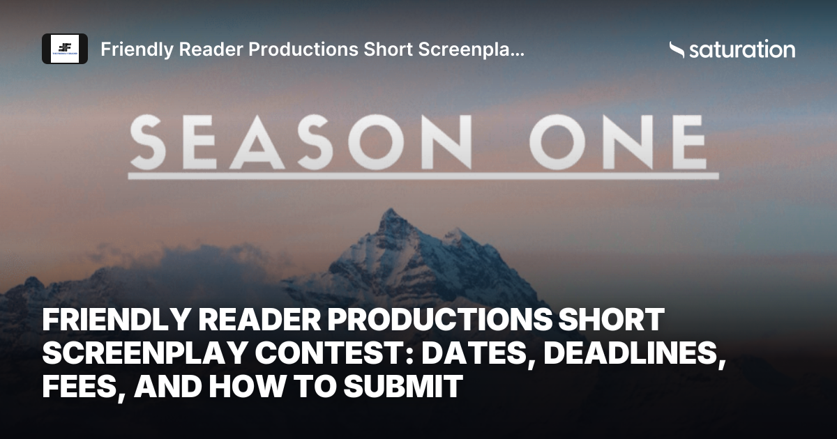 Friendly Reader Productions Short Screenplay Contest share card