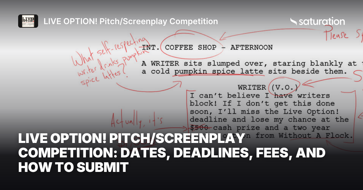 LIVE OPTION! Pitch/Screenplay Competition share card