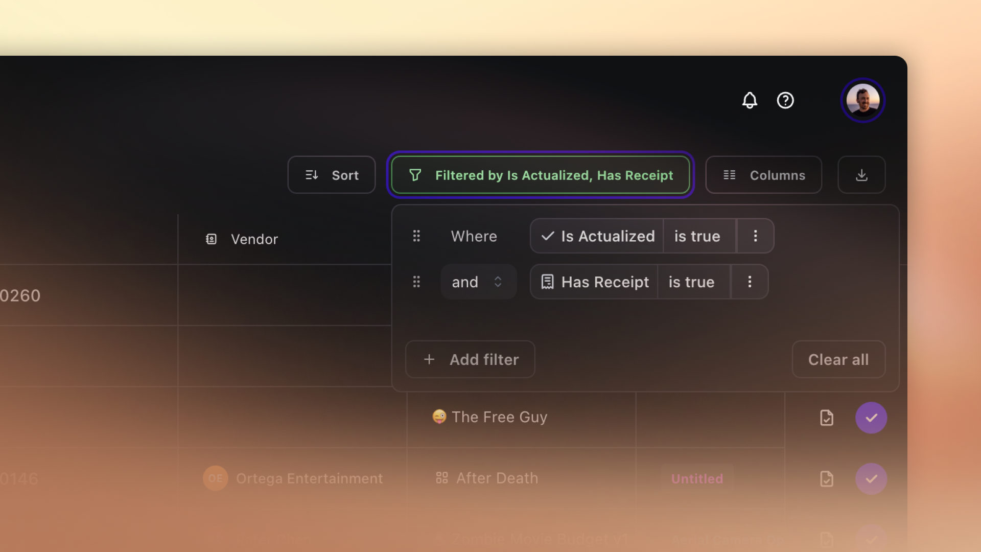 Group Actuals feature